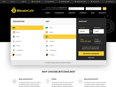 BitcoinCafe webdesign banking bitcoin currency design finance payment webdesign website
