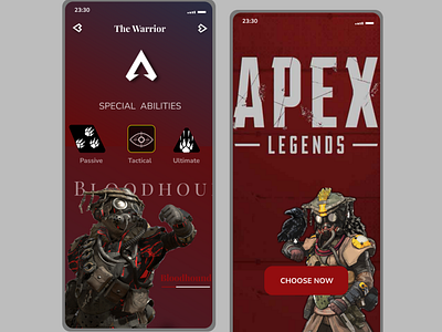 Apex Legend - continue app illustration ui ux