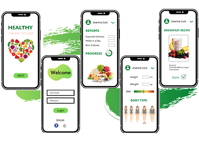 Diet App UI Design For a Healthy Person ui