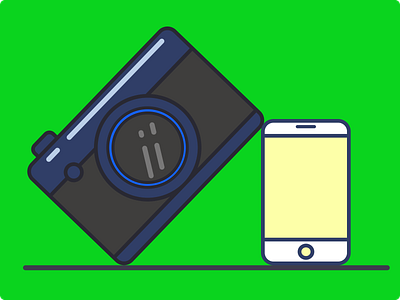 Camera Vs iPhone illustration by Figma shapes camera figmadesign illustration iphone simple
