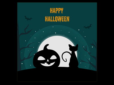 Halloween Card- Happy Halloween branding figma figmadesign halloween illustration november simple uidesign vector