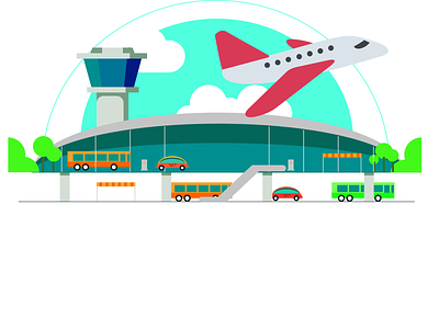 Airport Illustration by Figma aeroplane airport branding design figma figmadesign figmaillustration illustration simple ui uidesign vector