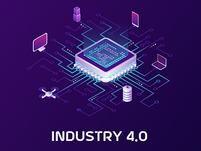 Industry 4.0 - Isometric Illustration by Figma ai branding design figma figmadesign illustration indutry 4.0 isometric isometric by figma ml new world simple technology uidesign vector