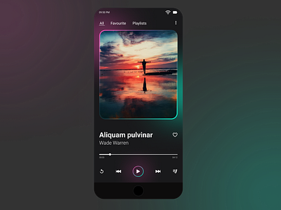 Neon UI Design - Music Player