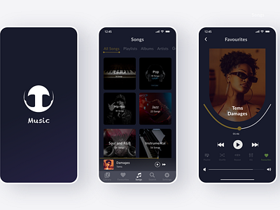 Music App app design branding design logo mobile app music product design ui