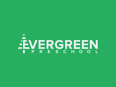 Evergreen Preschool Logo Redesign branding evergreen green logo preschool tree vermont