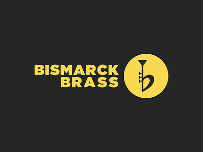 Bismarck Brass b flat brass gold logo music trumpet