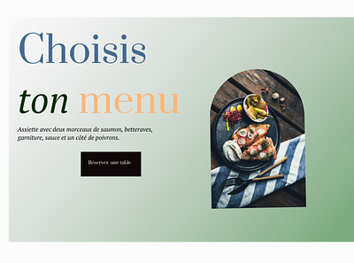 Choisis ton menu communication food visuel webdesign website