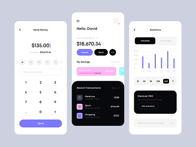 Banking App – Light mode – Mobile App app clean color concept dashboard design finance fintech graphic design interface minimal mobile mobile banking mobile design money money transfer ui ux wallet web