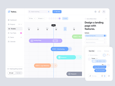 Taskez. – Light mode app brand branding clean clean ui concept dashboard design graphic design illustration interface light light mode logo manager minimal task managment ui ux web