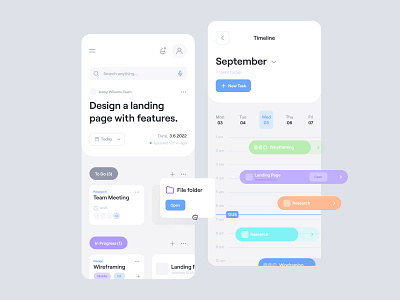 Taskez. – Light mode – Mobile App app brand branding clean clean ui concept dashboard design graphic design illustration interface light light mode logo manager minimal task managment ui ux web