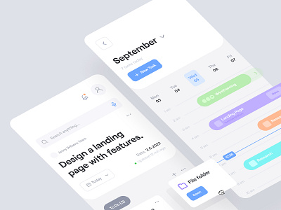 Taskez. – Light mode – Mobile App app brand branding clean clean ui concept dasboard design graphic design illustration interface light light mode logo manager minimal task managment ui ux web