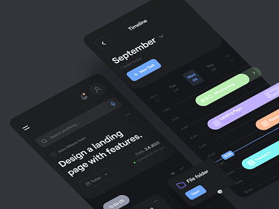 Taskez. – Dark mode – Mobile App