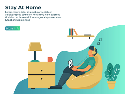 Stay At Home branding design flat illustration illustrator vector web