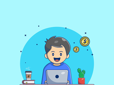 Cute Boy Make Money Online