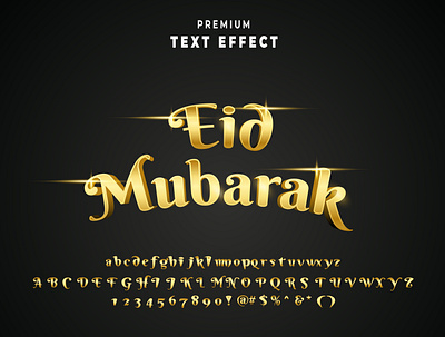 Eid Mubarak Vector Text Effect 100% Editable branding design flat graphic design illustration logo vector
