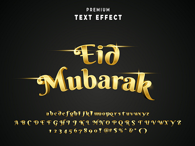 Eid Mubarak Vector Text Effect 100% Editable