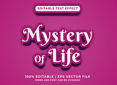 Mystery of life editable text effect modern style premium design graphic design illustration logo logotype mystery text effect typography vector