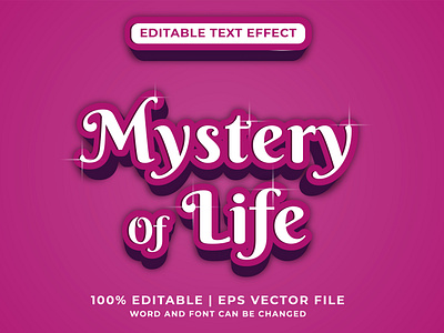 Mystery of life editable text effect modern style premium