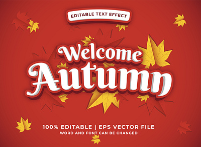 Autumn season text style effect autumn design editable fall graphic design illustration season text effect thanksgiving typography vector