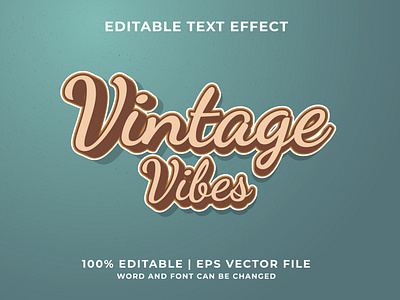 Vintage vibes text effect Premium Vector