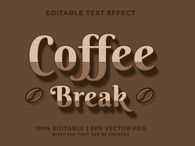 Editable text effect coffee color text style