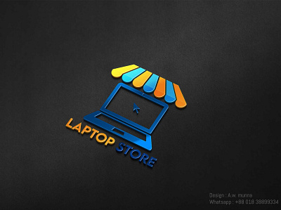 Laptop store 3d 3d mockup colorful corporate creative creative logo device graphicdesign icon laptop laptop logo logo logo design logo icon logo inspiration logo mark shop shop logo web logo