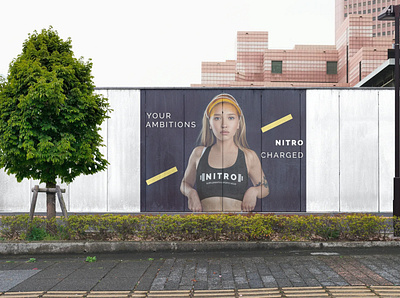 Outdoor ad mockup branding clean gym minimal mockup