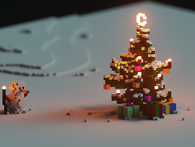Voxel Christmas 3d christmas christmas tree magicavoxel snowman voxels