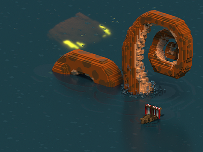 Terror from the deep 3d danger magicavoxel octopus sea monster ship tentacle voxels