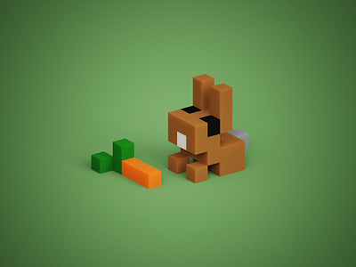 Tiny Bunny 3d animal bunny carrot cute cute animals magicavoxel mini mini zoo minimalistic rabbit tiny voxelart voxels