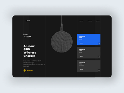 Product Website Design - Wireless Charger concept product design