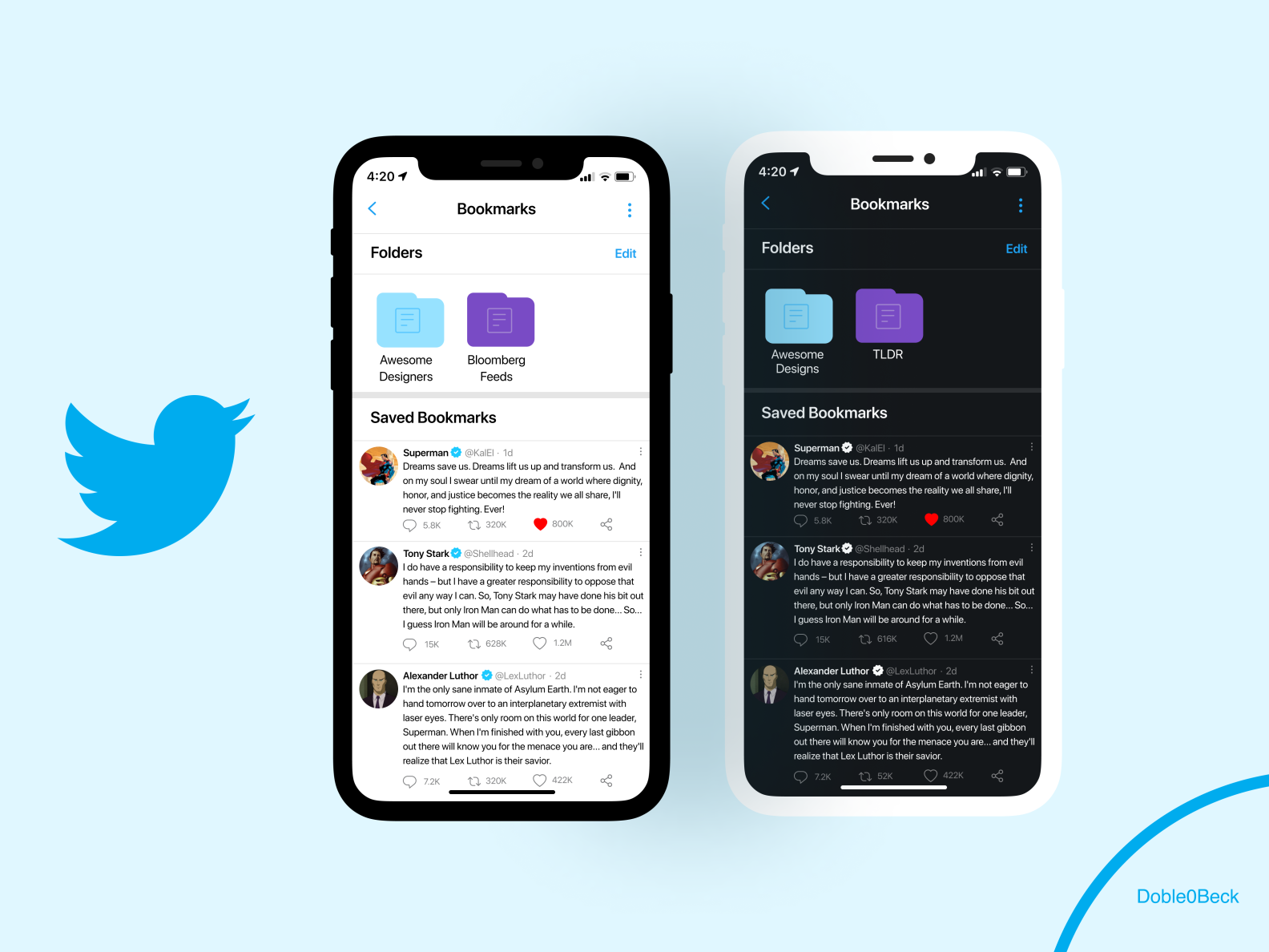 All New Twitter Bookmark and Folder by Beck Kanno on Dribbble