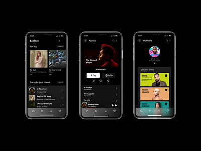 Social Music App app apple applemusic clean concept creative darkmode design figma idea mockup music spotify tidal ui uiux ux