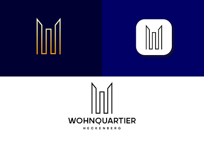 WOHNQUARTIER HECKENBERG branding graphic design illustration logo logo branding logo design real estate real estate business vector