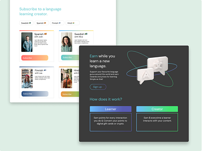 Language Hub language language learning mockup web world