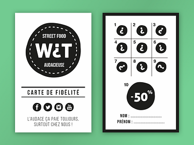 WIT Loyalty Card ✨ branding design eat flat food graphic icons illustration logo logotype typography vector