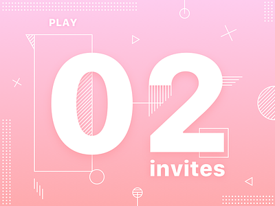 #02 Dribbble Invitations Giveaway ✌🏻 design designers draft dribbble game gradient illustration invites player shot two vector