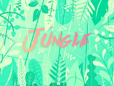 Welcome to the Jungle 🌿 design flat flower foliage gradient illustration jungle leaves plant tree typography vector