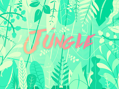 Welcome to the Jungle 🌿 design flat flower foliage gradient illustration jungle leaves plant tree typography vector