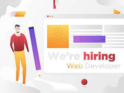 We Are Hiring 🤓 Web Developer 🔥 career character community design developer graphic hiring illustration jobs visual web work
