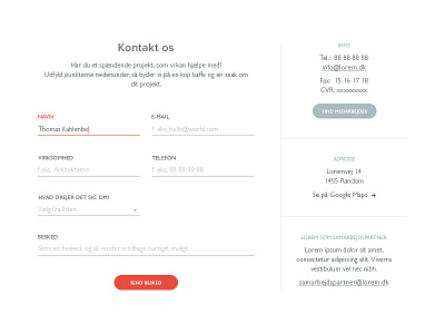 Contact page, WIP about contact form interface ui design web design