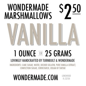 Vanilla marshmallow bunny label food label packaging