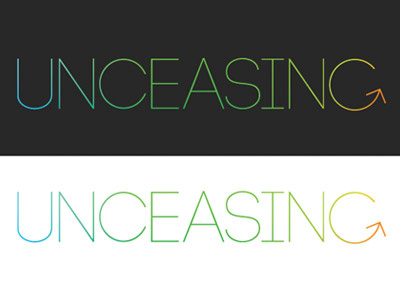 Unceasing gradient logo reversed sans serif uppercase