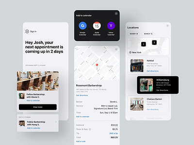 Appointment details appointment barber barbershop booking mobile mobile app ui ux