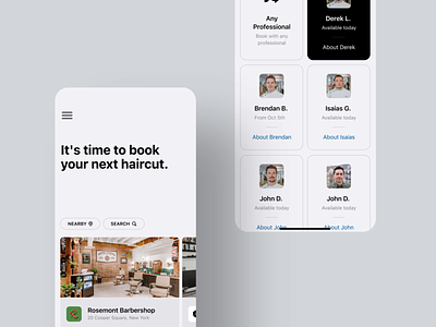 Barbershop booking process animation app barber barbershop motion graphics squire ui ux