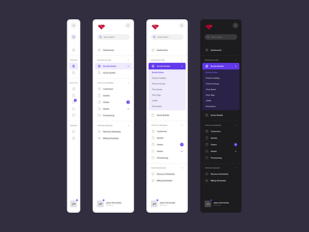 Sidebar navigation by Robin Holesinsky on Dribbble