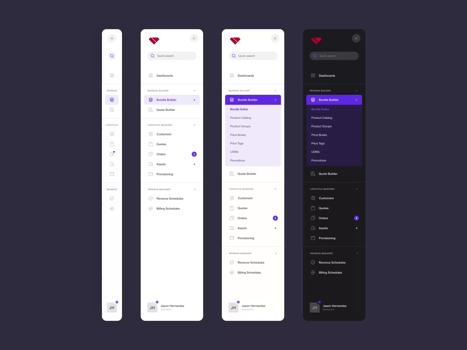 Sidebar navigation by Robin Holesinsky on Dribbble