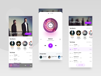 Daily UI Challenge #009 Music player app daily daily 009 daily 100 gradient ios music music app ui ux