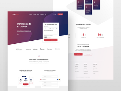 Textemo landing page gradient homepage landing page ui ux web web design